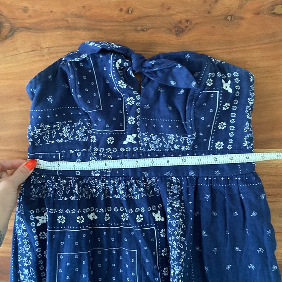 Universal Thread bandana print strapless midi dress blue white vacation small - Picture 14 of 16